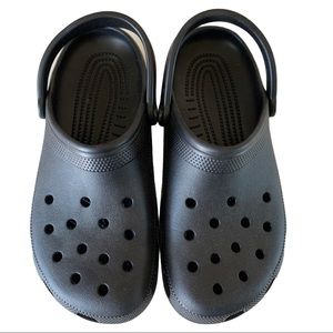 CROCS Unisex Sz. fits M9, W11, Classic Black Clogs